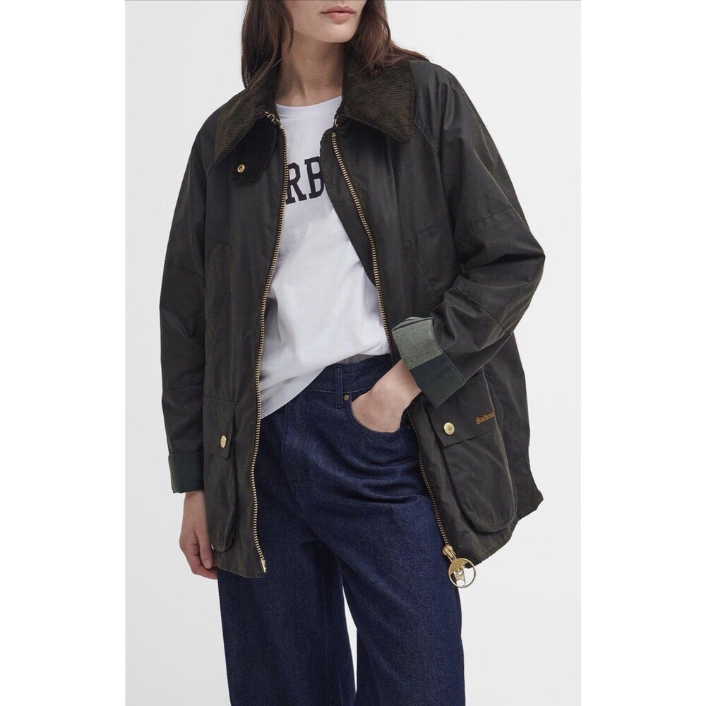 Barbour Allerston Water Resistant Waxed Olive Women’s Jacket Size 3X / 22W